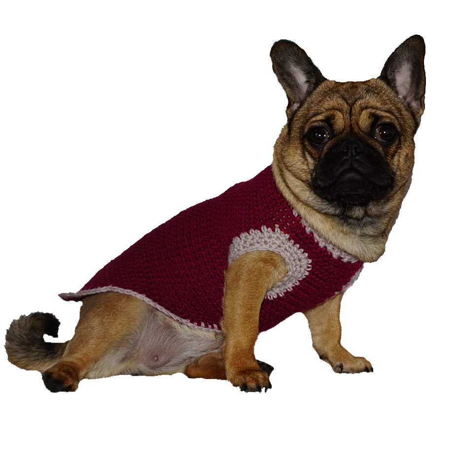 Håndlavet hundesweater i sort og grå - Vinterkomfort!