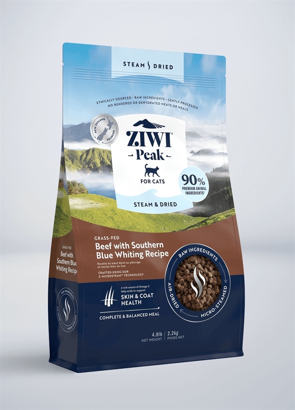Ziwipeak Kattemad - Dampet Tørret Oksekød 2,2 kg
