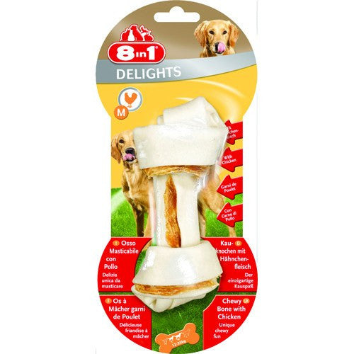 8in1 Kødben med Kylling - Naturlig Hundesnack til Tyggeglæde