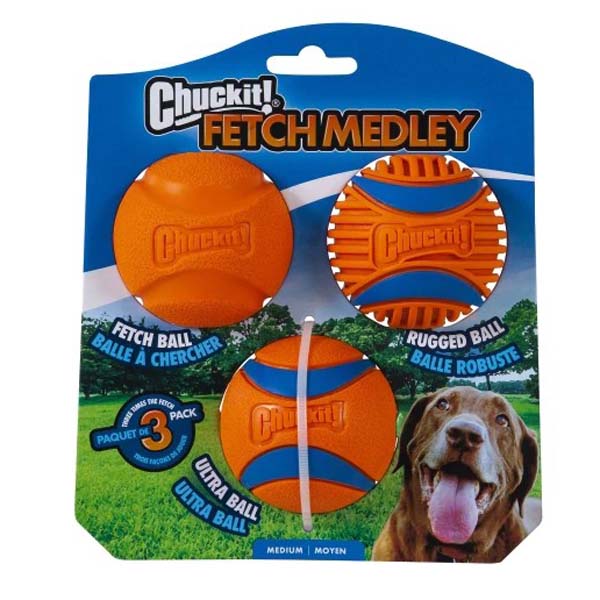 Chuckit Fetch Medley Hundebolde - 3 Fantastiske Bolde!