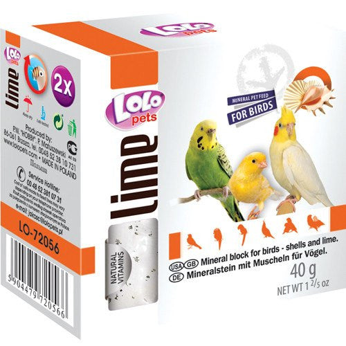 Lolo Pets Kalksten til Fugle med Grit og Limesmag