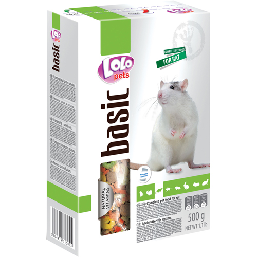 Lolo Pets Basic Komplet Rottefoder 500g - Kvalitetsfoder til rotter