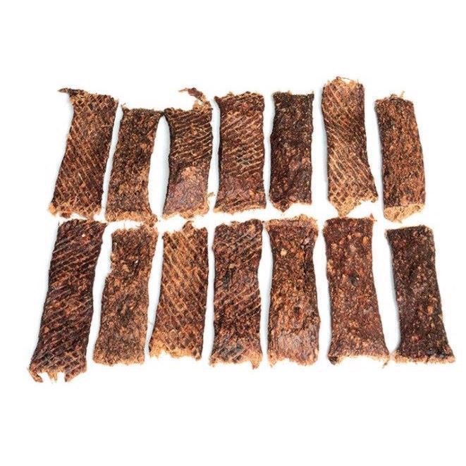Ovnbagte Hestekødstrips 200g - Naturlig Snack til Hunde
