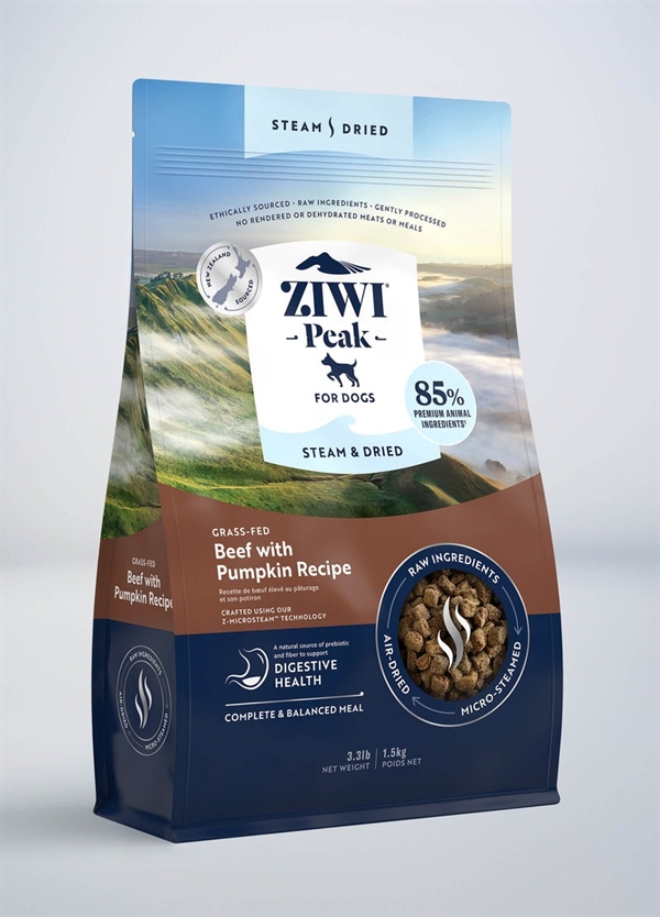 Ziwipeak Hundefoder med Dampet Oksekød - 1,5 kg Nyhed!