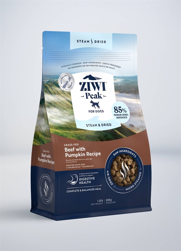 Ziwipeak Hundefoder med Dampet Oksekød - 800g