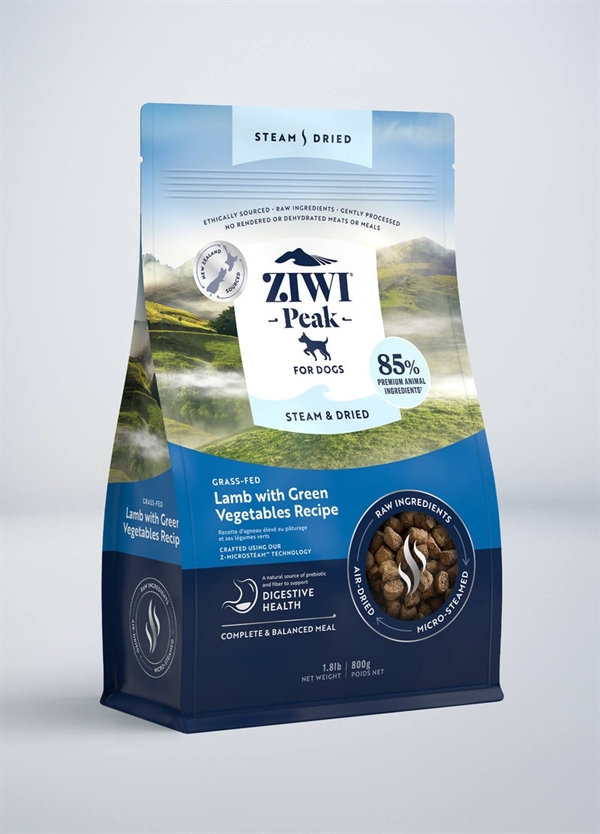 Ziwipeak Hundefoder med Dampet Lam - 800g Nyhed!