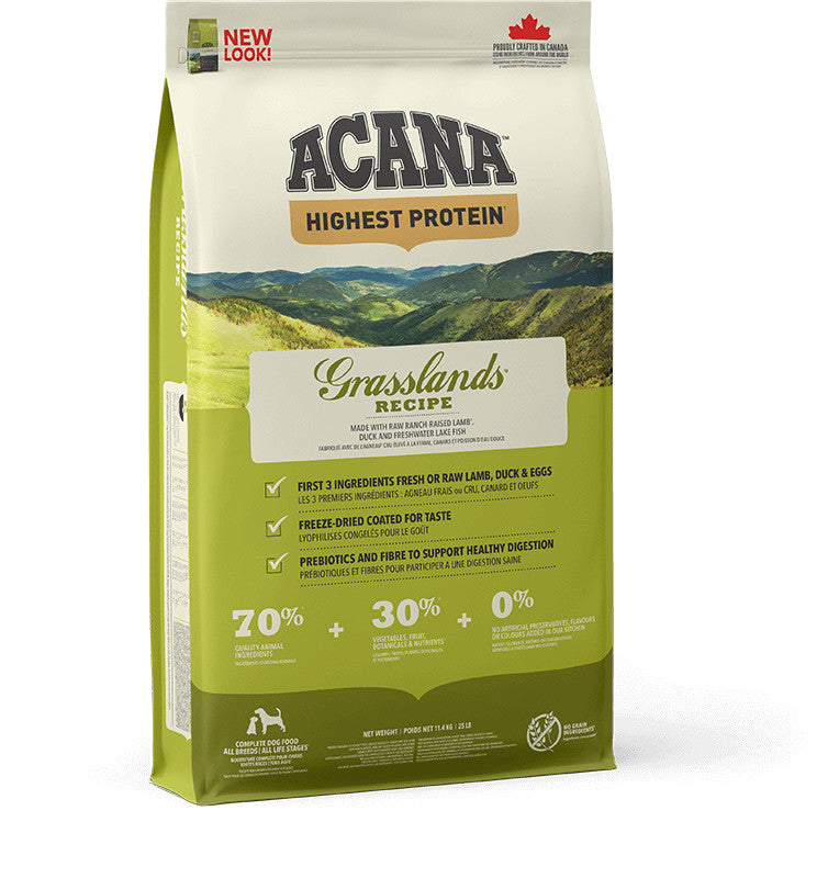 Acana Grasslands Højprotein 11,4 kg - Til Alle Racer